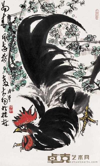 陈大羽 1978年作 迎春大吉 立轴 83×51cm